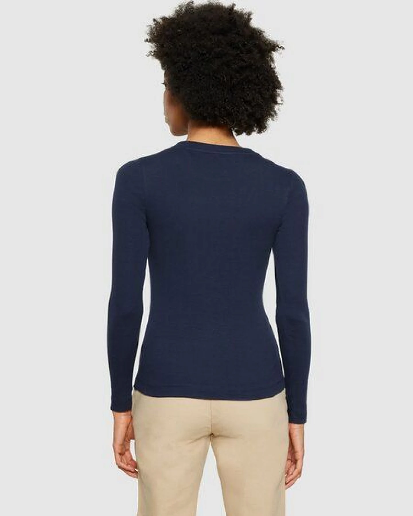 KnowledgeCotton Apparel Langarmshirt - Rib Scoop neck long sleeved - aus Bio-Baumwolle – Ansicht 2