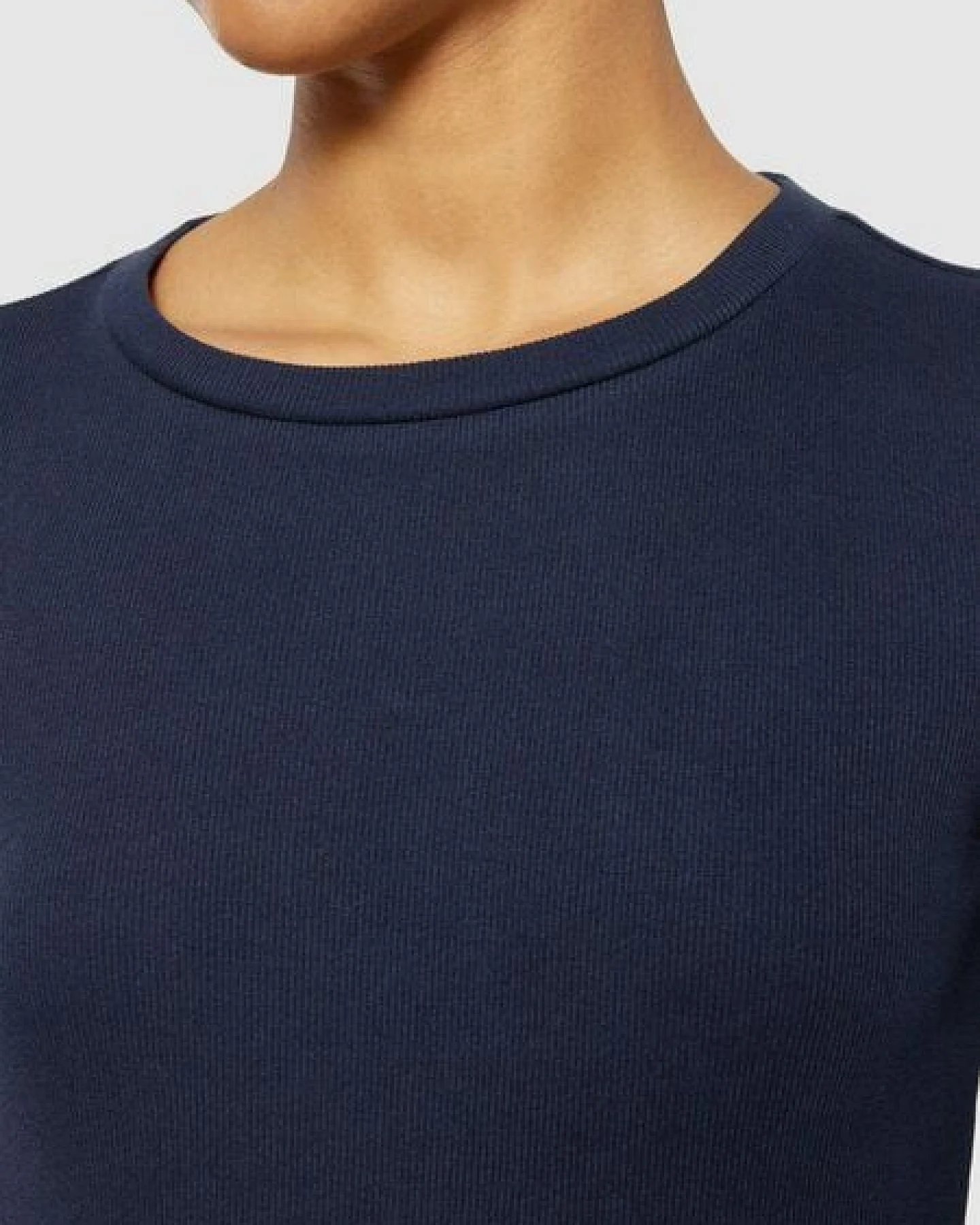KnowledgeCotton Apparel Langarmshirt - Rib Scoop neck long sleeved - aus Bio-Baumwolle – Ansicht 4