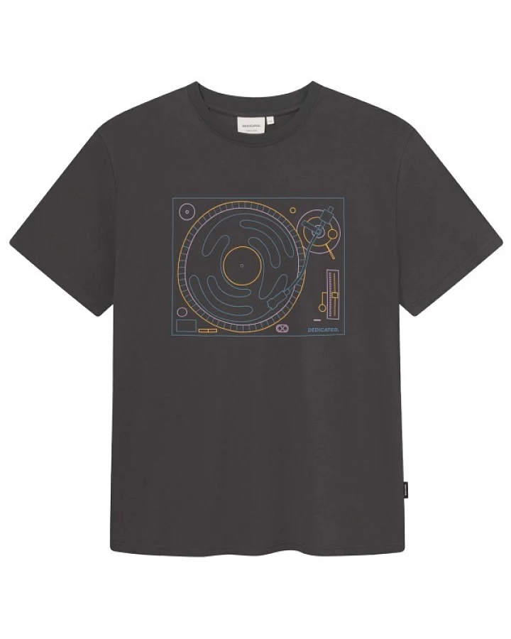 DEDICATED - T-Shirt Stockholm - T-Shirt Gr S grau