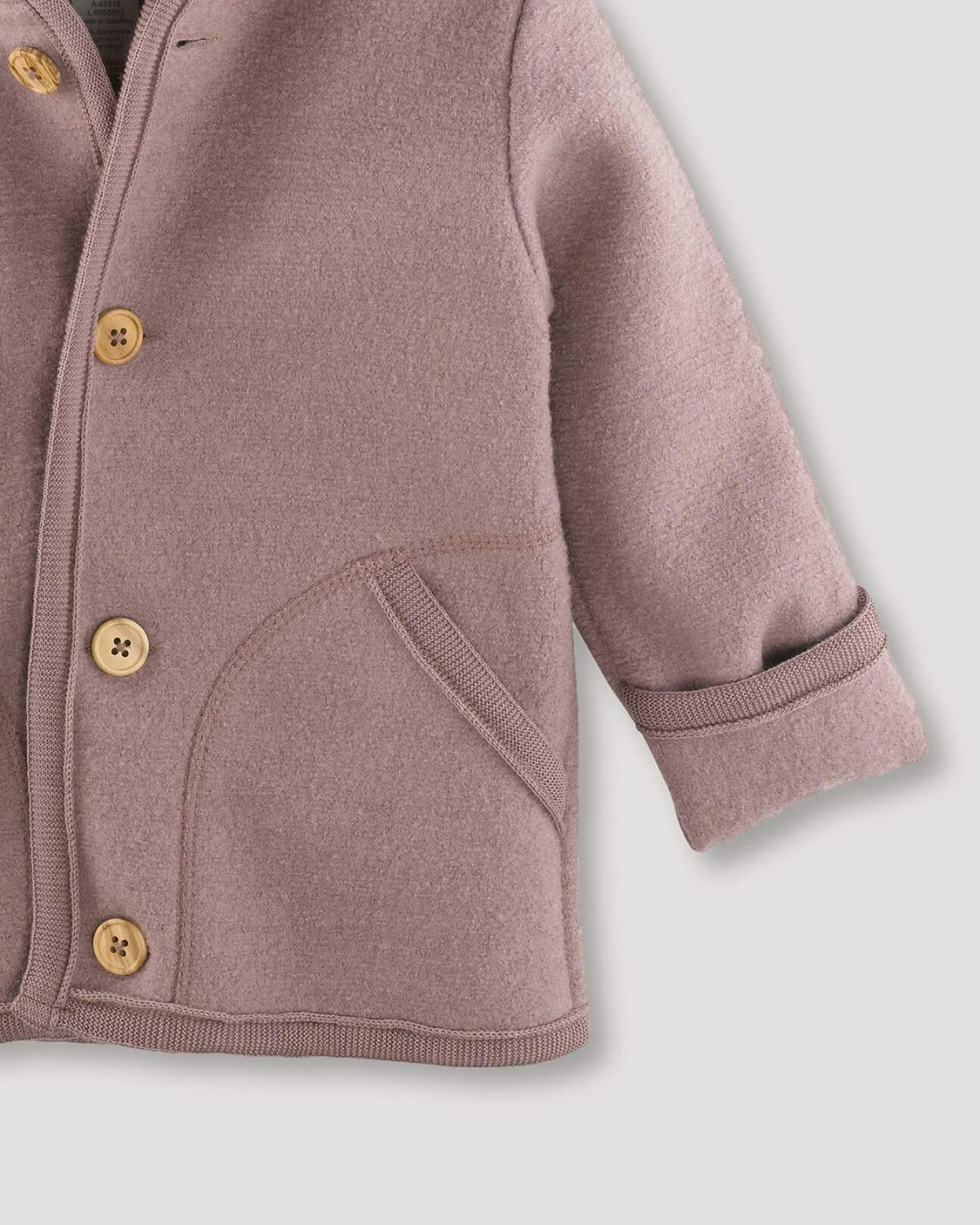 hessnatur Baby Wollwalk Jacke aus Bio-Merinowolle - lila - Größe 86/92 – Ansicht 3