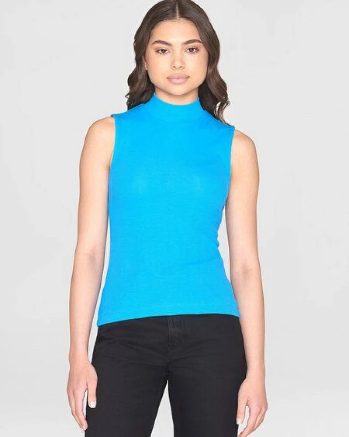 KnowledgeCotton Apparel Ripptop - High neck rib top - aus Bio-Baumwolle