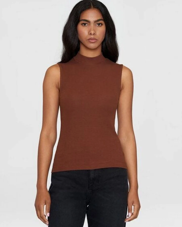 KnowledgeCotton Apparel Ripptop - High neck rib top - aus Bio-Baumwolle