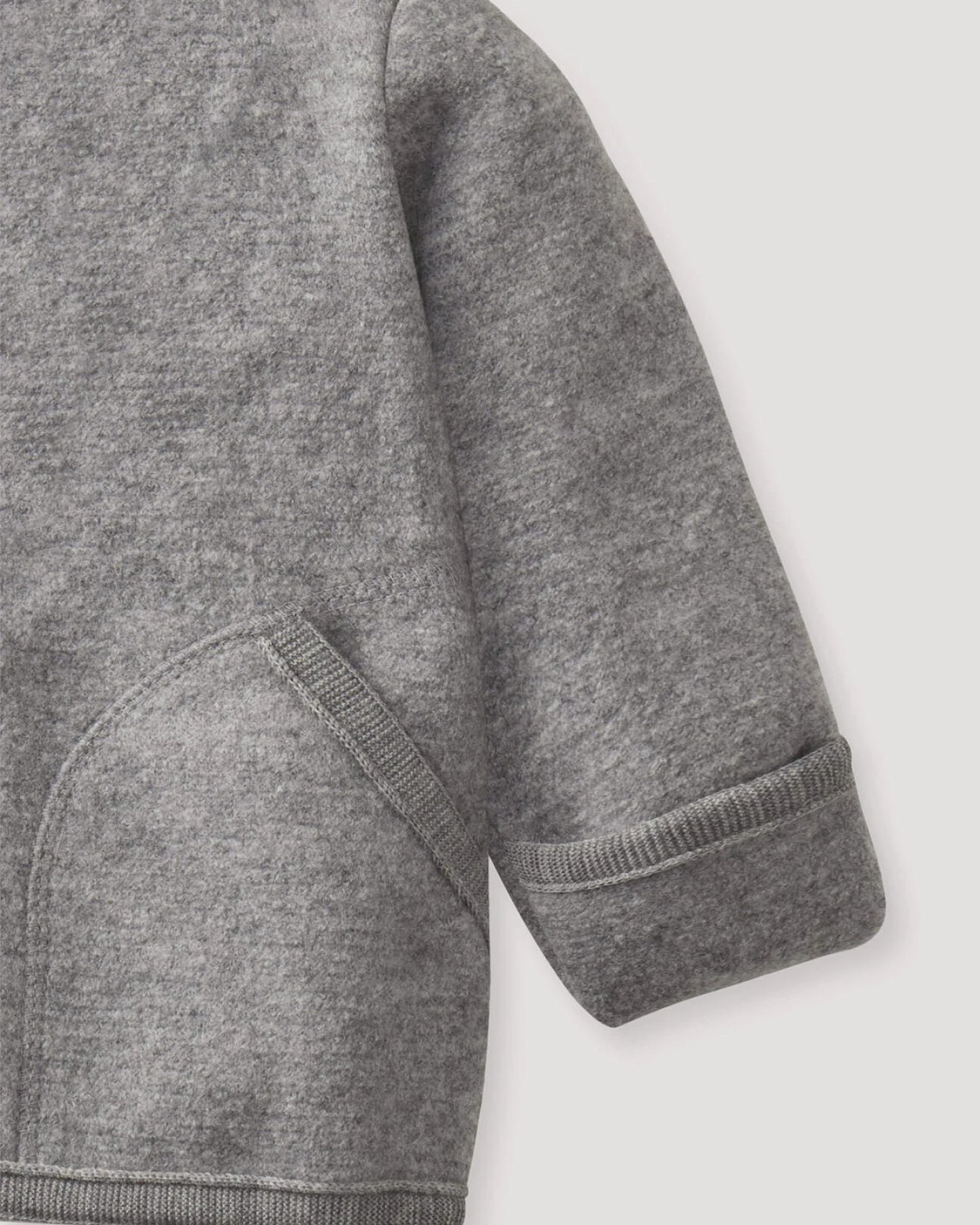 hessnatur Baby Wollwalk Jacke aus Bio-Merinowolle - grau - Größe 62/68 – Ansicht 3