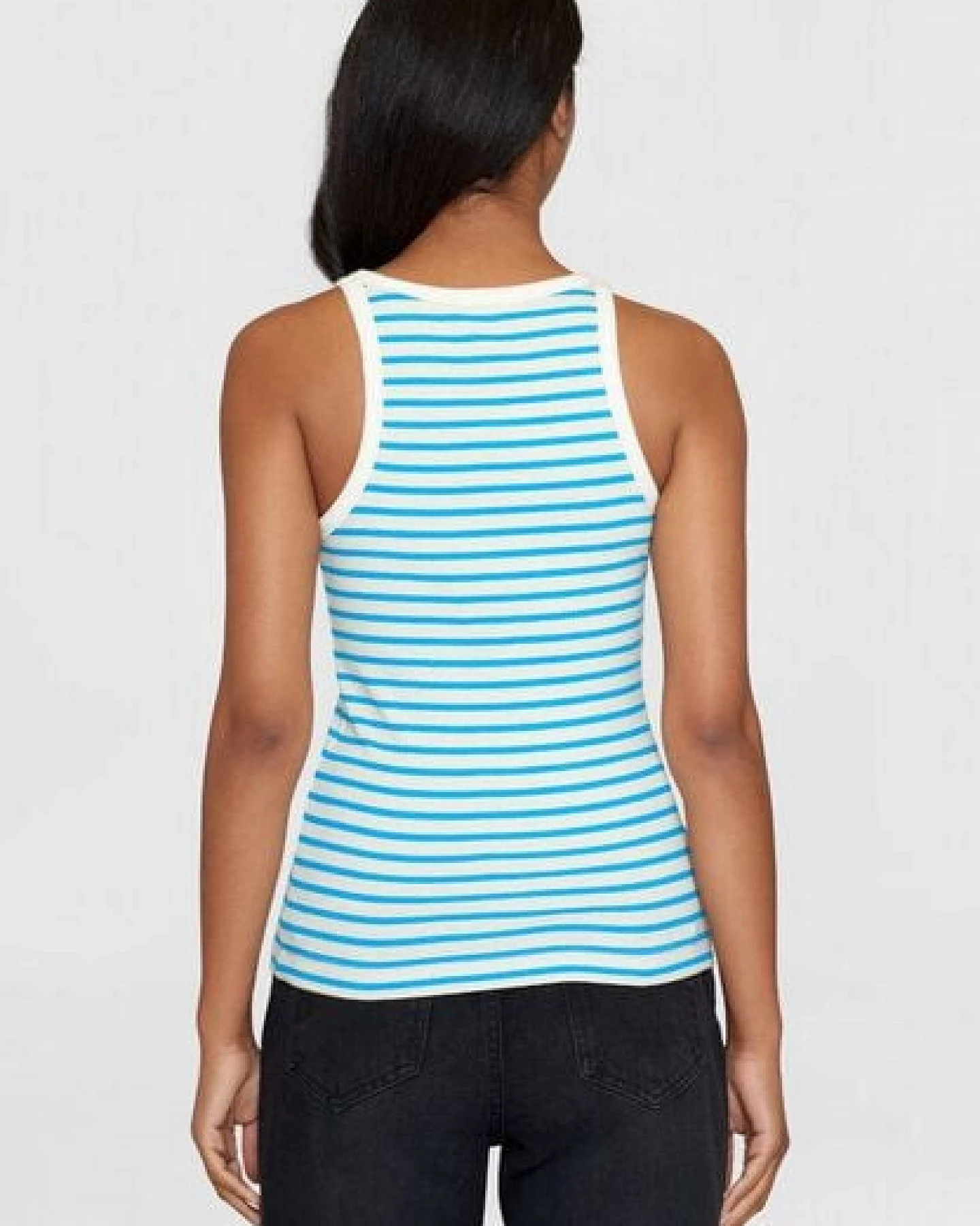KnowledgeCotton Apparel Tanktop - Striped racer rib top - aus Bio-Baumwolle – Ansicht 3
