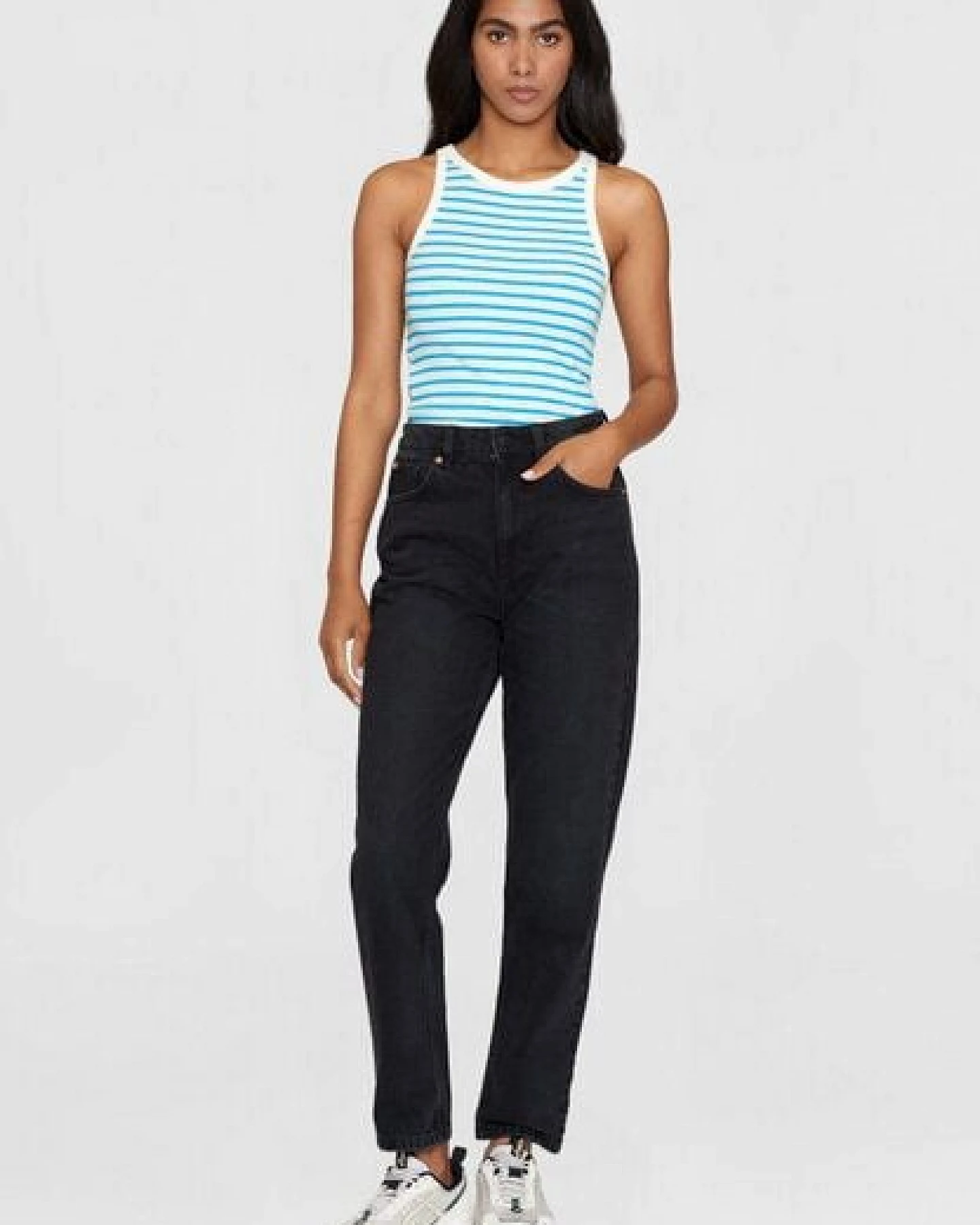 KnowledgeCotton Apparel Tanktop - Striped racer rib top - aus Bio-Baumwolle – Ansicht 4