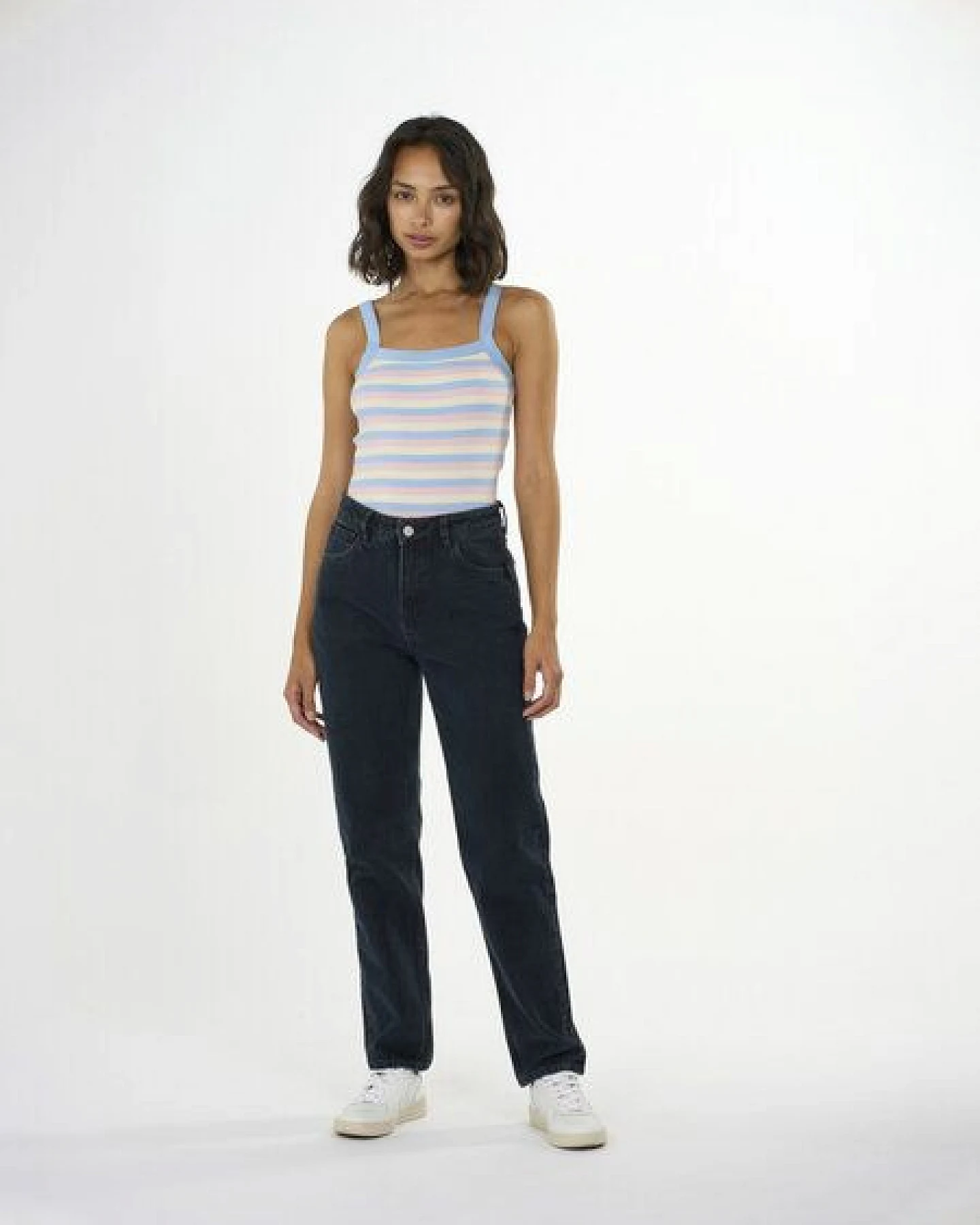 KnowledgeCotton Apparel Ripptop gestreift - Striped rib strap top - aus Bio-Baumwolle – Ansicht 2