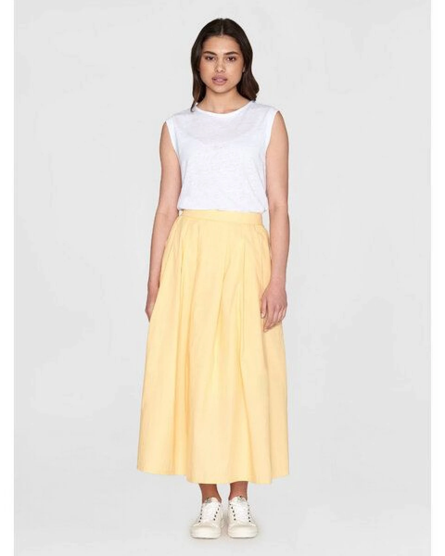 KnowledgeCotton Apparel Midirock - Poplin elastic waist skirt - aus Bio-Baumwolle – Ansicht 3