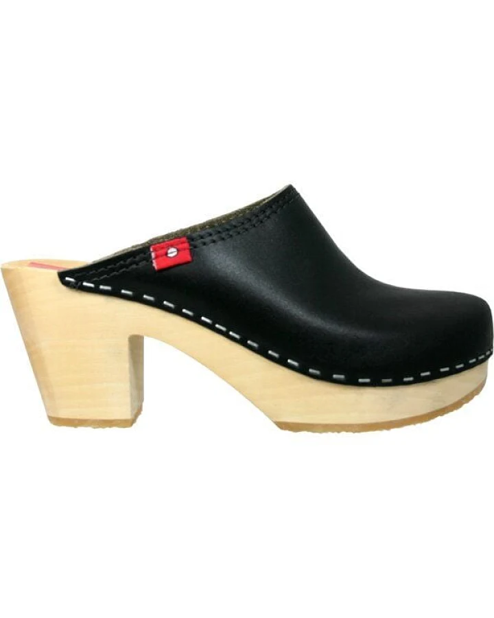 Klox New York - High Heel Holzclog mit pflanzlich gegerbtem Leder