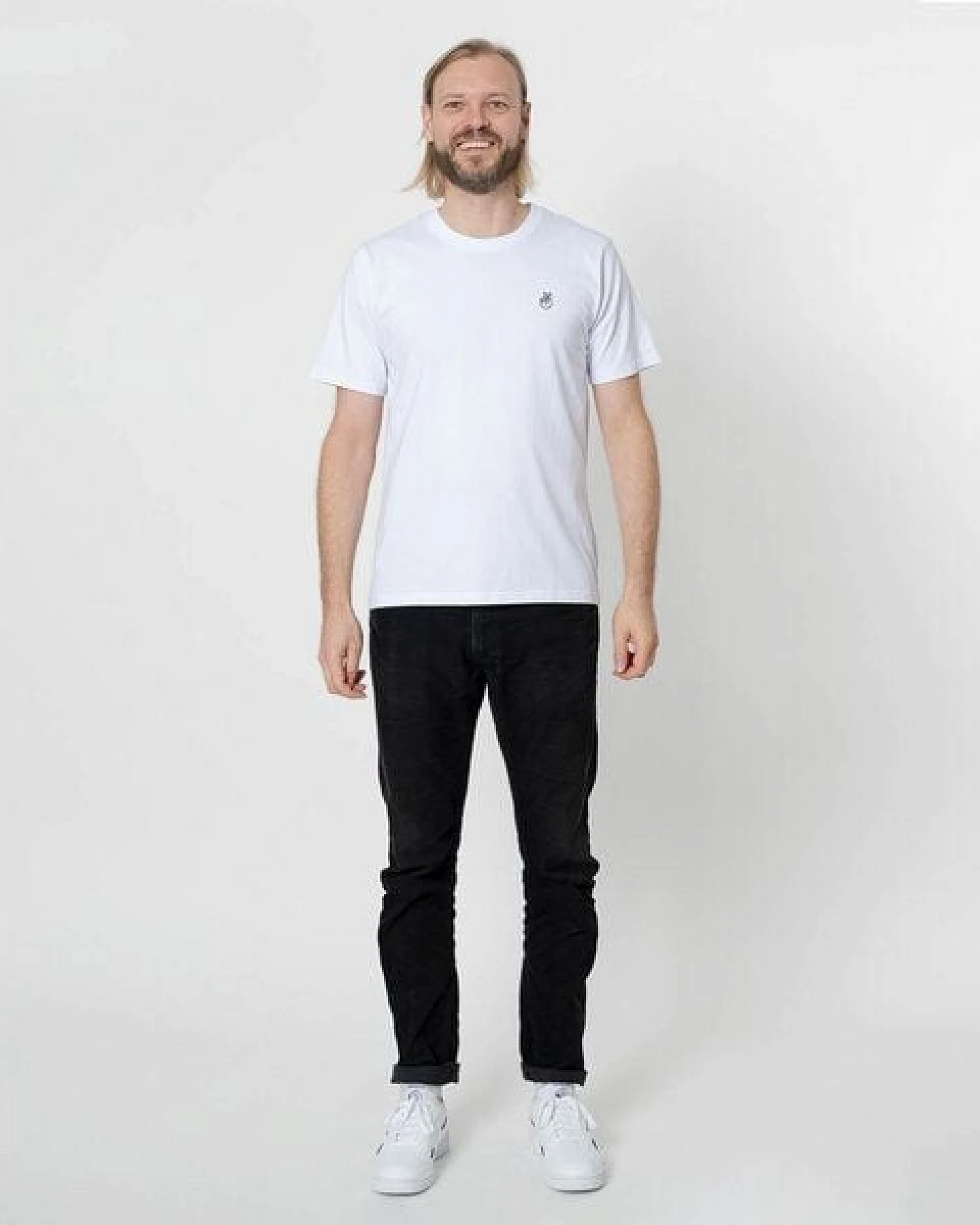 Fyngers Unisex T-Shirt aus Biobaumwolle - Modell PEACE mit gestickter Veredelung – Ansicht 3