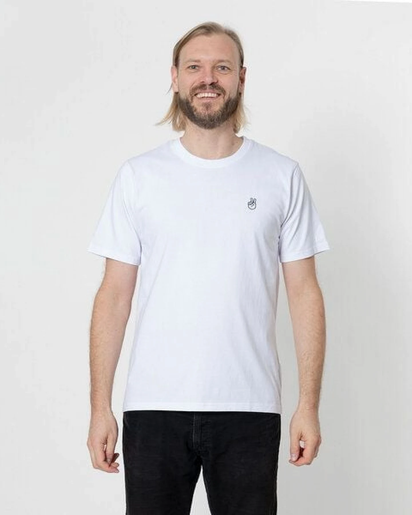 Fyngers Unisex T-Shirt aus Biobaumwolle - Modell PEACE mit gestickter Veredelung – Ansicht 2