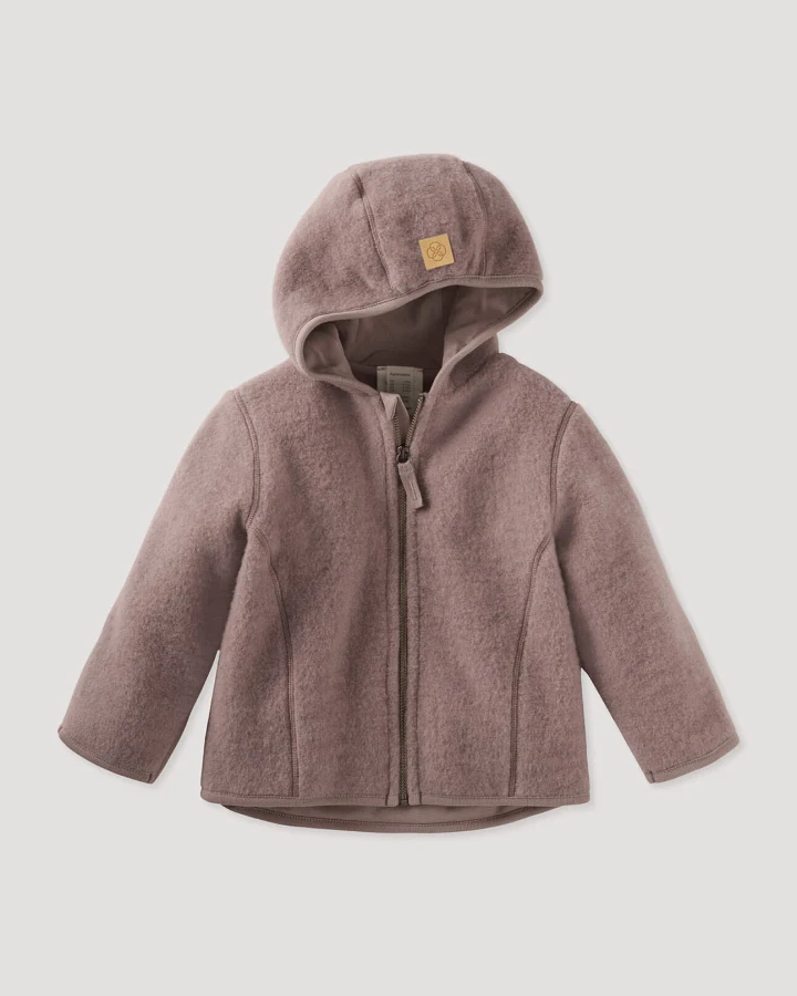 hessnatur Baby Wollfleece Jacke aus Bio-Merinowolle - lila - Größe 62/68