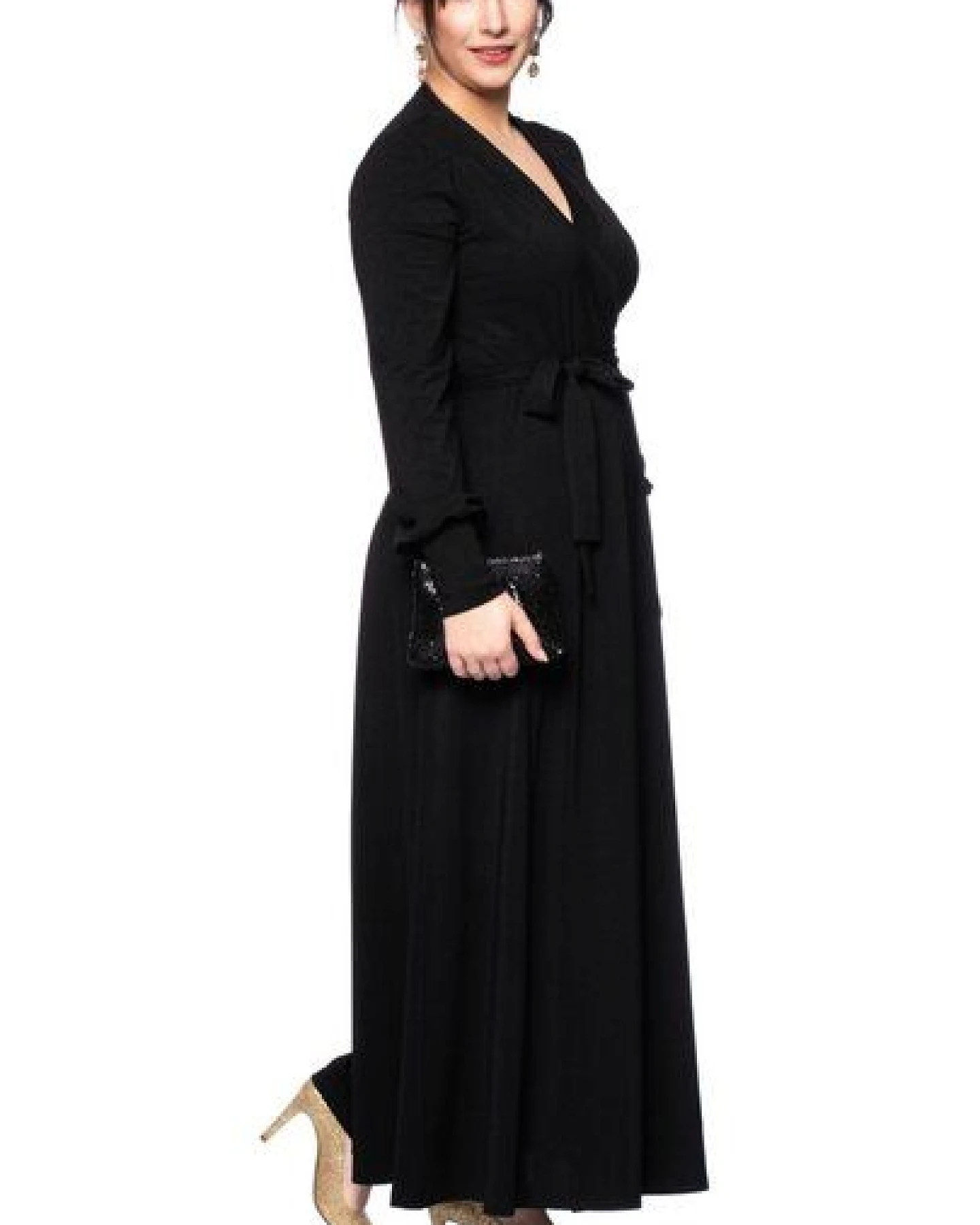 Ingoria MAREN Langarm Maxi Wickelkleid Langarm – Ansicht 2