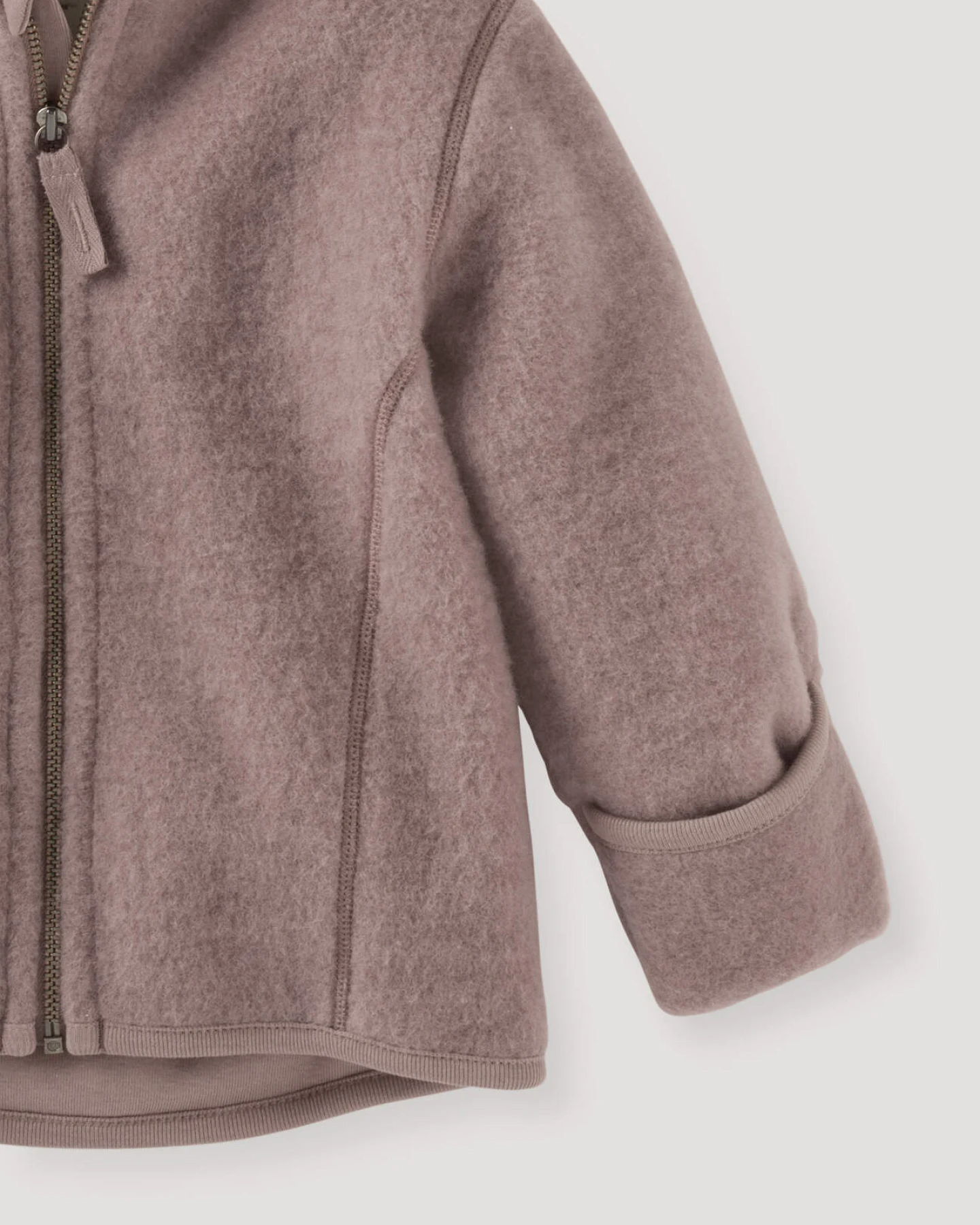 hessnatur Baby Wollfleece Jacke aus Bio-Merinowolle - lila - Größe 86/92 – Ansicht 3
