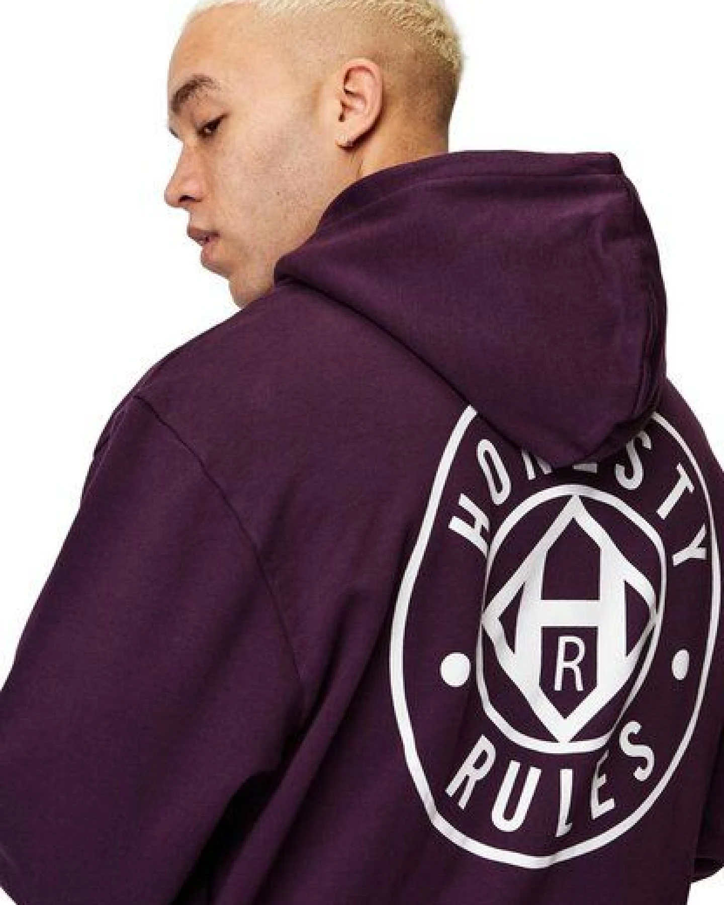 Honesty Rules Loose Fit Logo Hooded – Ansicht 2