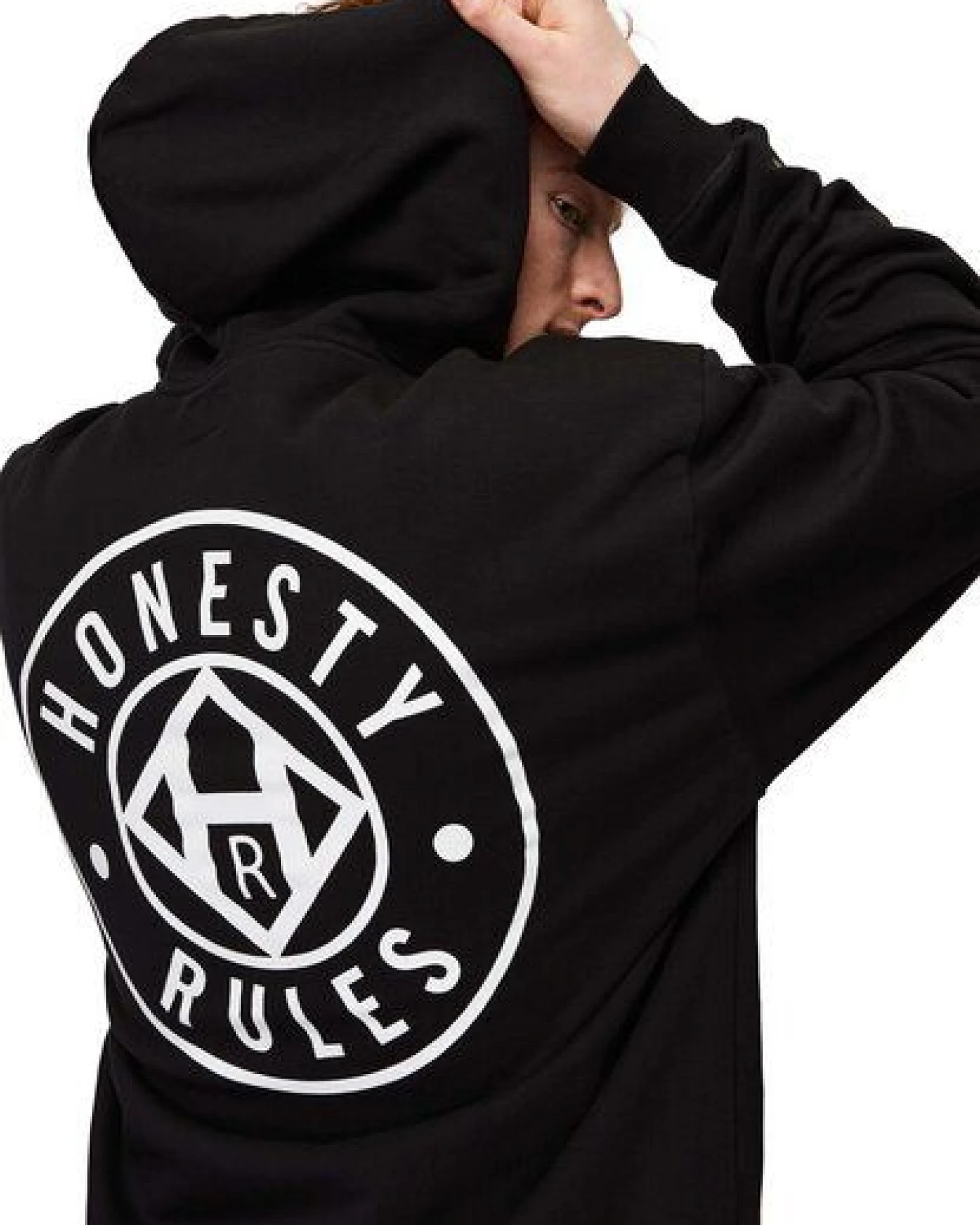 Honesty Rules Loose Fit Logo Hooded – Ansicht 2