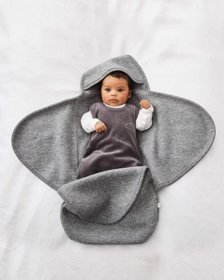 hessnatur Baby Walksack aus Bio-Merinowolle - grau - Größe 76 cm