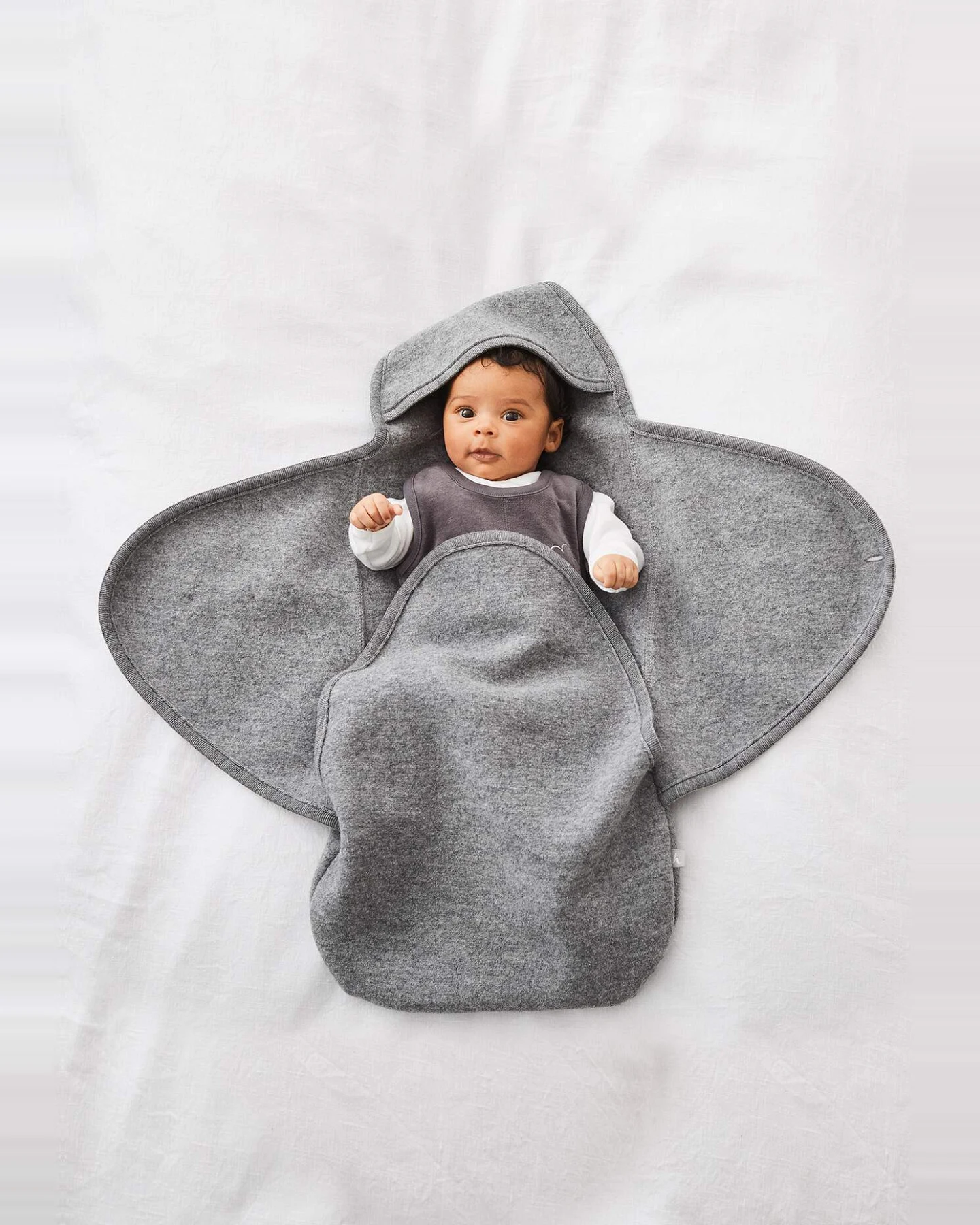hessnatur Baby Walksack aus Bio-Merinowolle - grau - Größe 76 cm – Ansicht 2