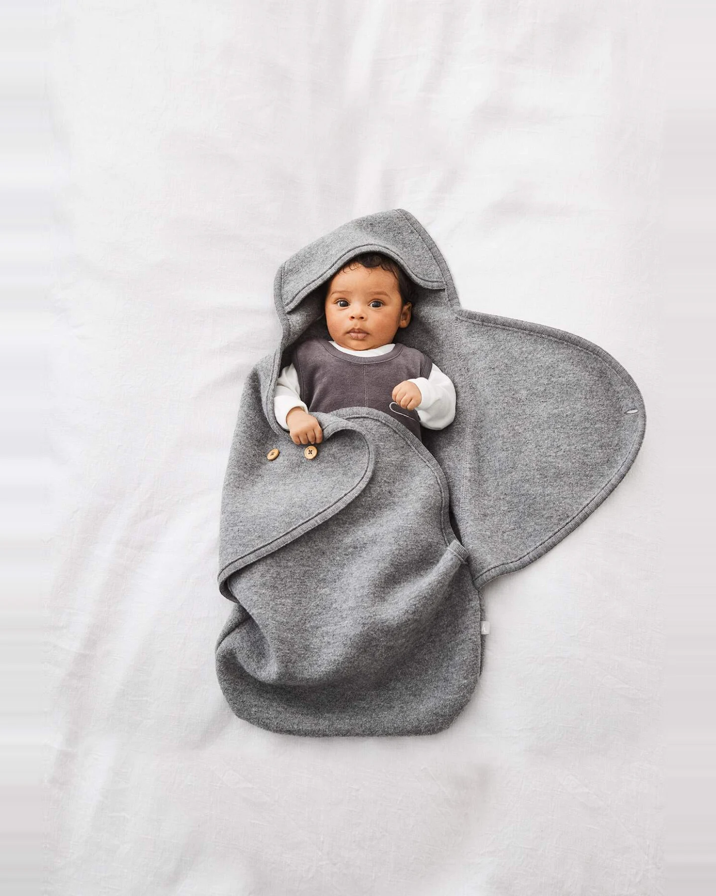 hessnatur Baby Walksack aus Bio-Merinowolle - grau - Größe 76 cm – Ansicht 3