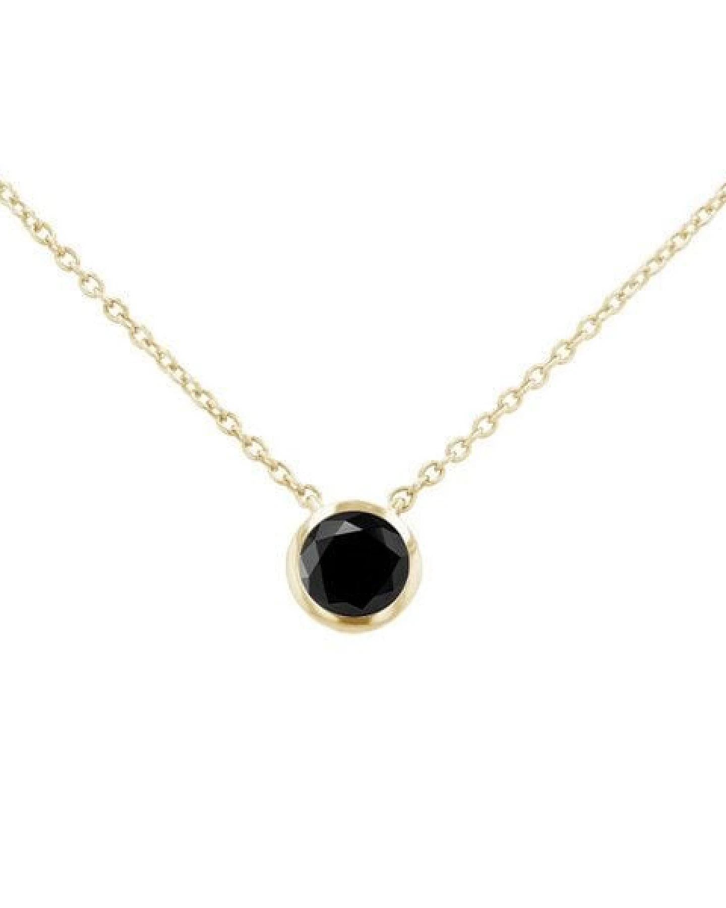 Eppi Goldene Halskette mit schwarzem Diamanten Jonie – Ansicht 2