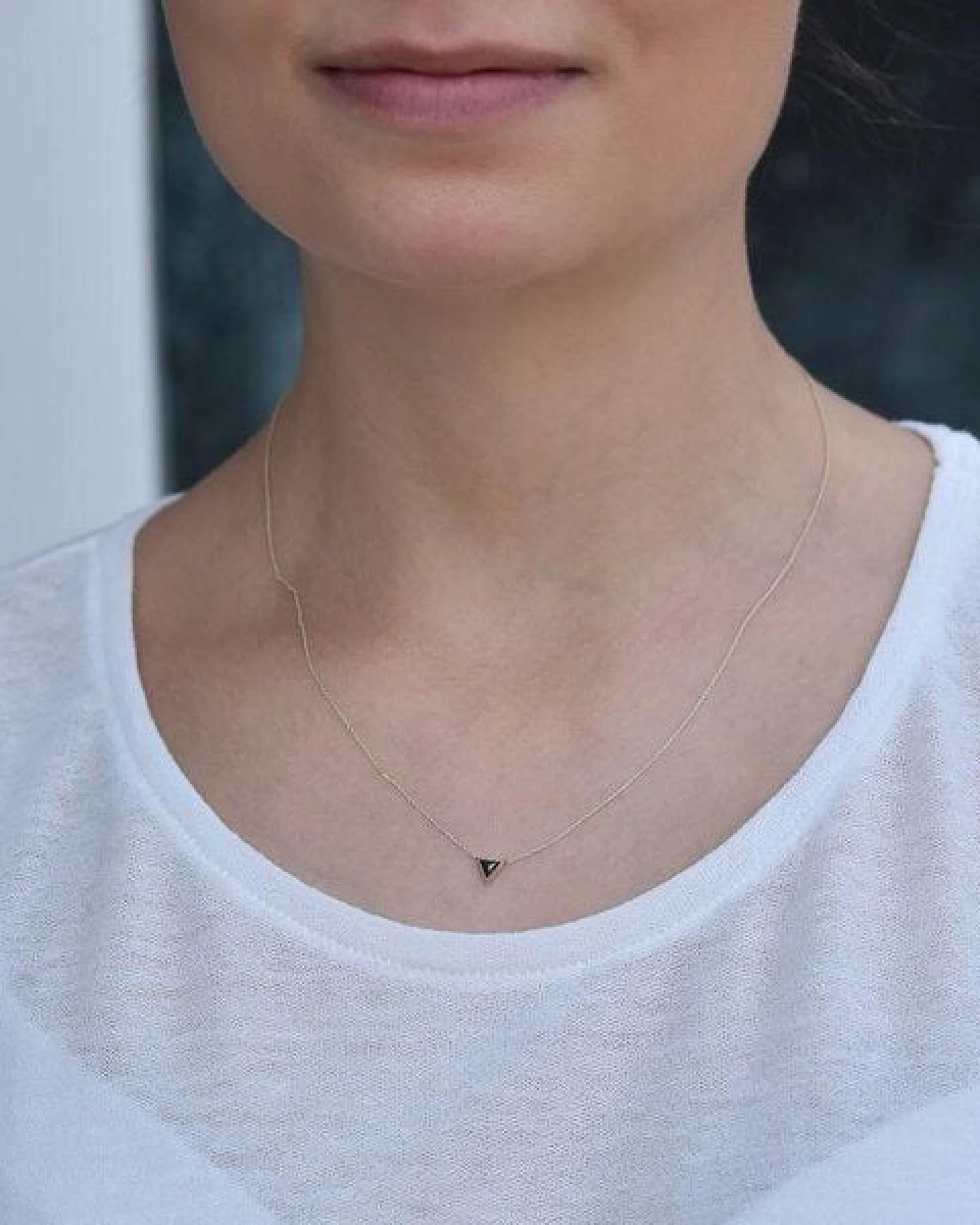 Eppi Goldene Halskette mit schwarzem Diamant Baya – Ansicht 4
