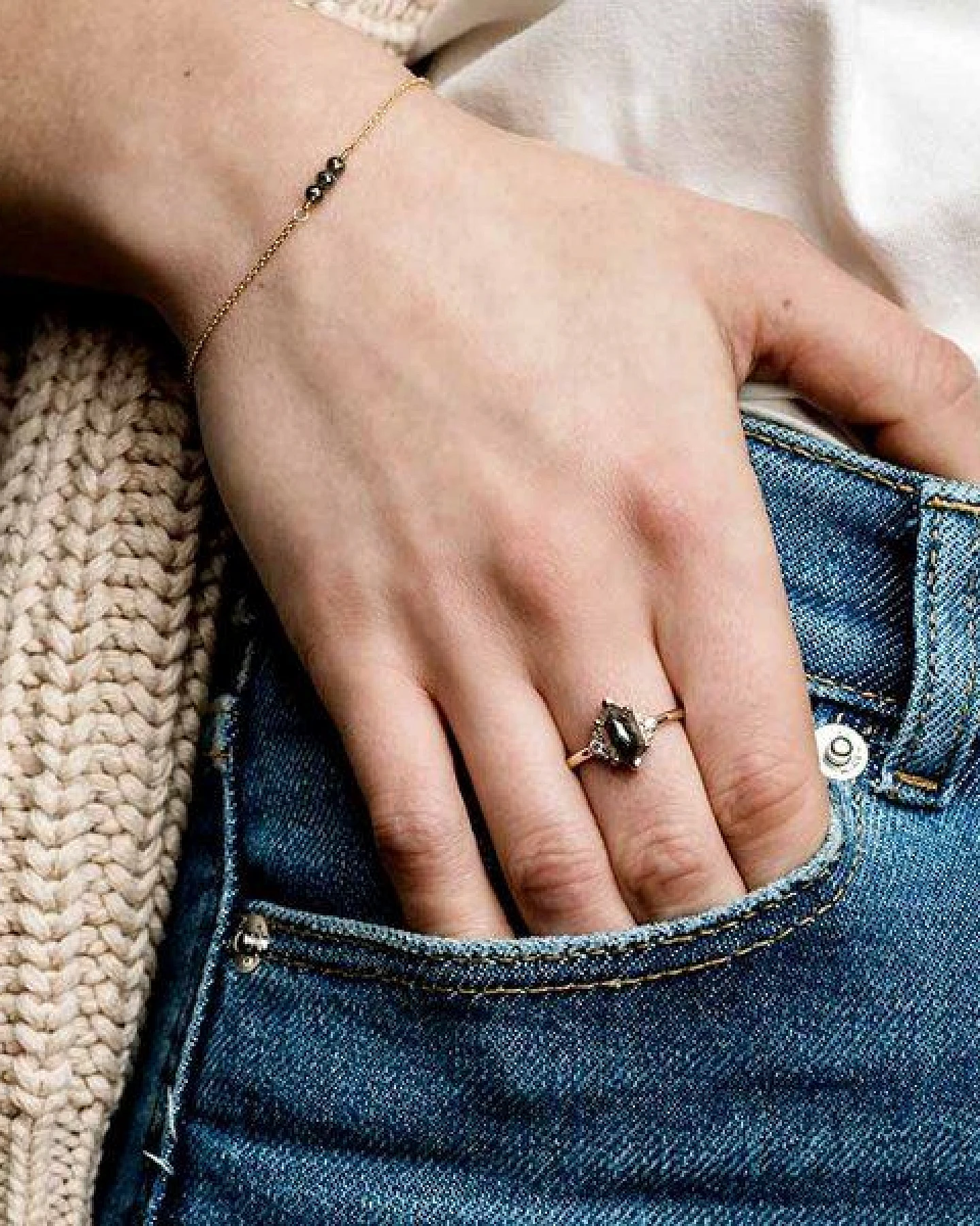 Eppi Goldarmband mit salt'n'pepper Diamanten Ulla – Ansicht 3
