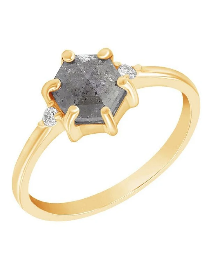 Eppi Goldring mit Salt and Pepper Diamant und Diamanten Felice