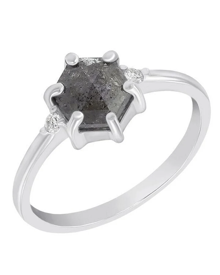 Eppi Goldring mit Salt and Pepper Diamant und Diamanten Felice