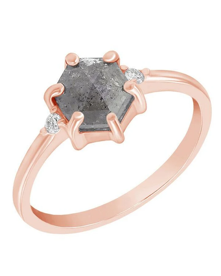 Eppi Goldring mit Salt and Pepper Diamant und Diamanten Felice