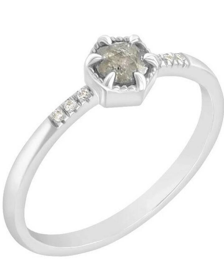 Eppi Goldring mit gelben Salt'n'Pepper Diamant Granella