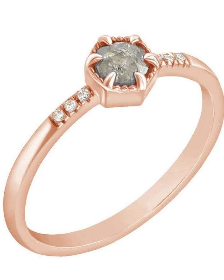 Eppi Goldring mit gelben Salt'n'Pepper Diamant Granella