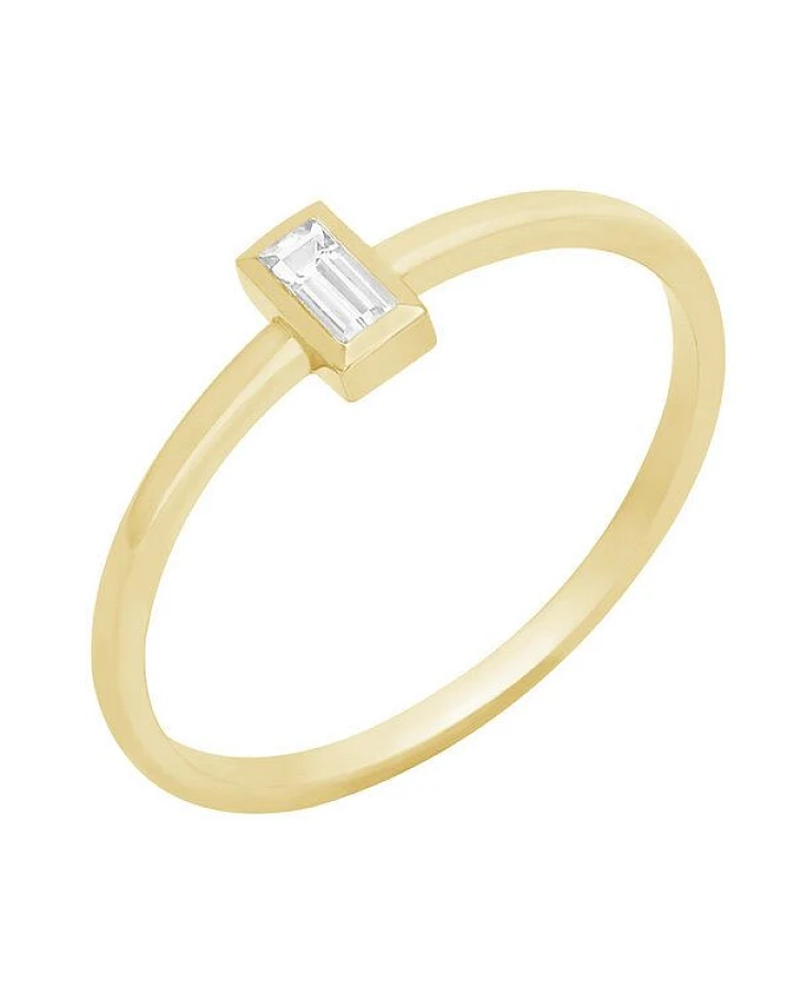 Eppi Minimalistischer Goldring mit Baguette Saphir Avice