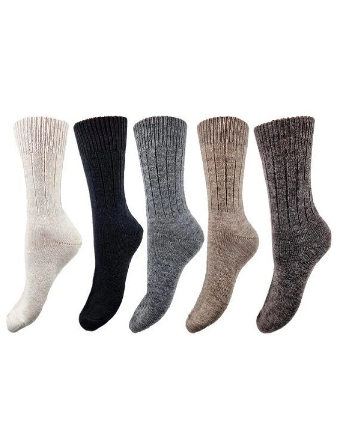 Bruno Barella Winter Thermo Socken mit Schafwolle und Alpakawolle 5er Set