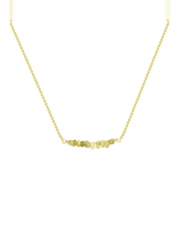 Eppi Goldener Choker mit ungeschliffenen gelben Diamanten Inaku
