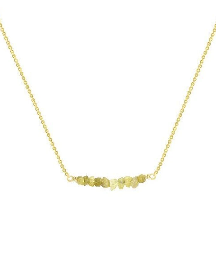 Eppi Goldener Choker mit ungeschliffenen gelben Diamanten Inaku