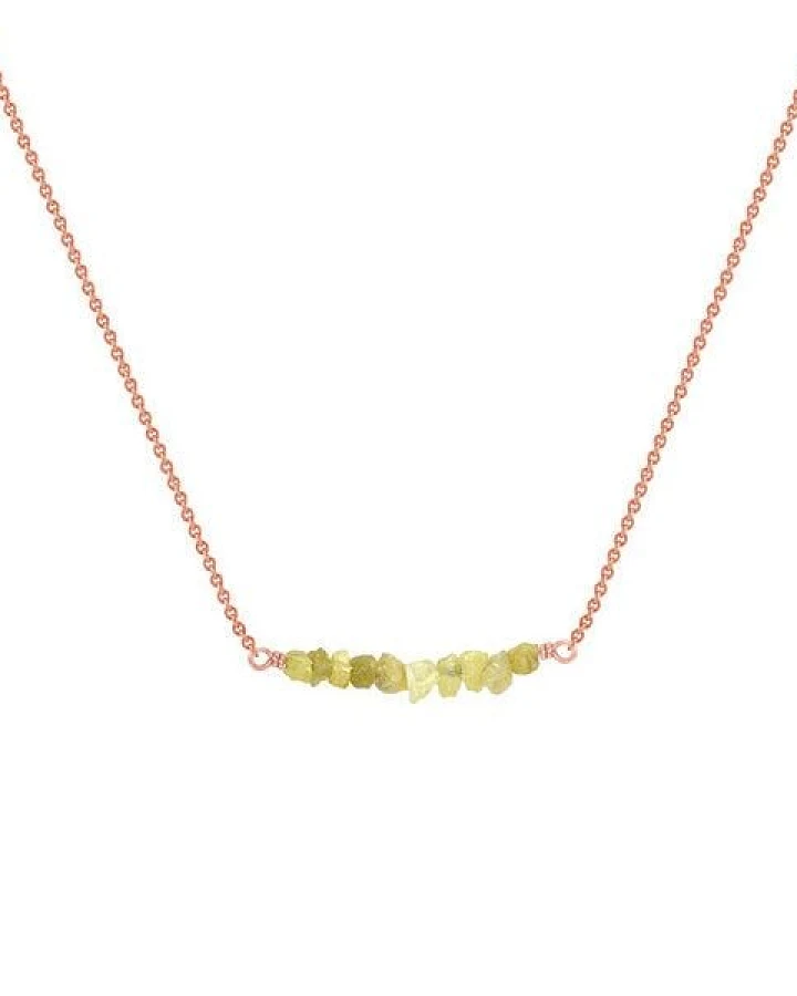 Eppi Goldener Choker mit ungeschliffenen gelben Diamanten Inaku
