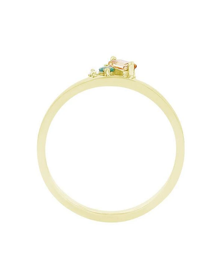 Eppi Cluster-Ring aus Gold mit Citrin, Smaragd und einem Diamanten Dalit