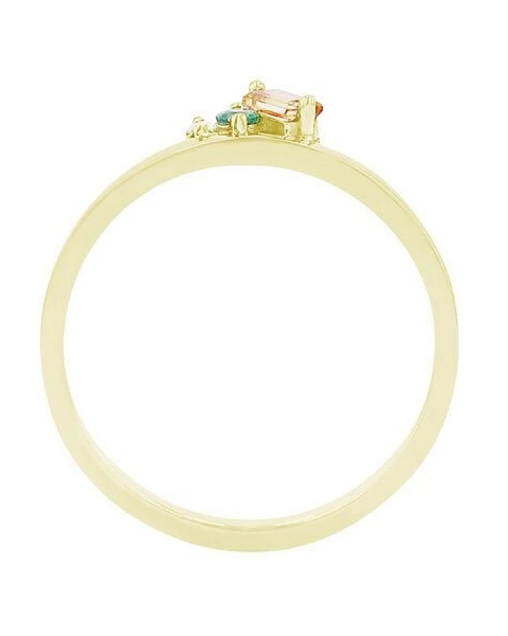 Eppi Cluster-Ring aus Gold mit Citrin, Smaragd und einem Diamanten Dalit