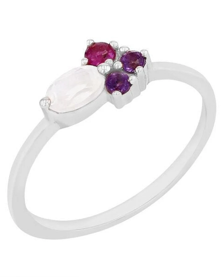 Eppi Ring mit Mondstein, Rubin und Amethysten Lowri