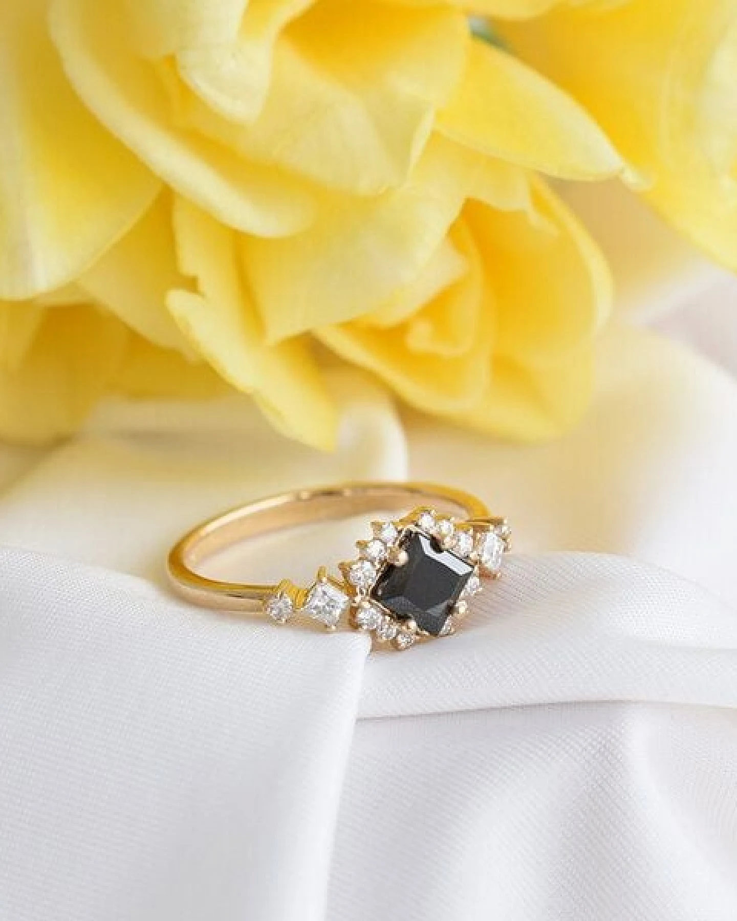 Eppi Perfekter Ring mit schwarzem Diamanten und Moissaniten Medrie – Ansicht 2