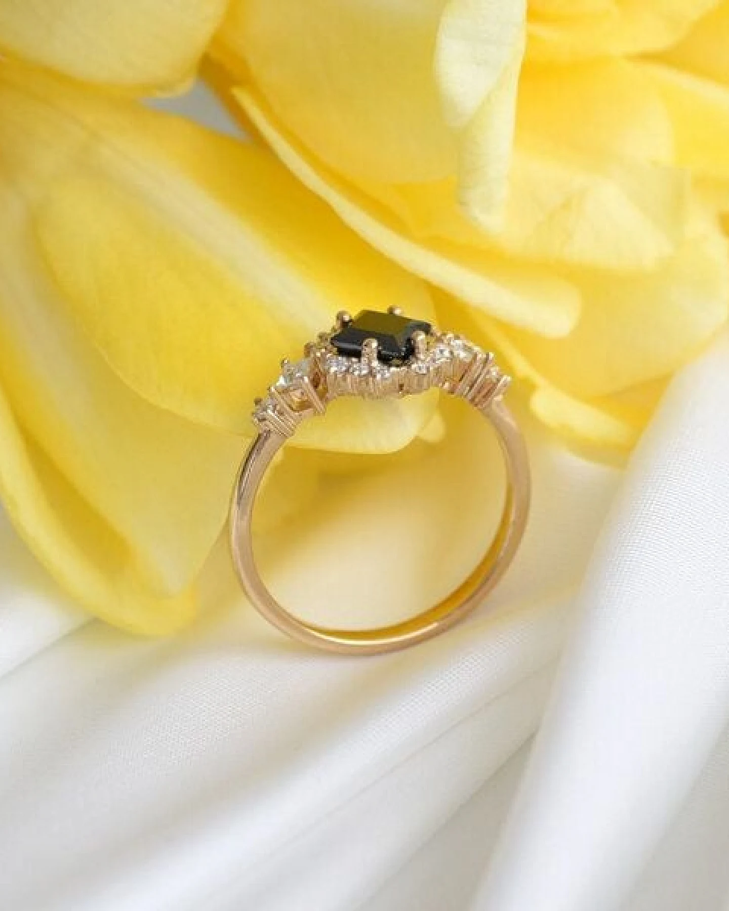 Eppi Perfekter Ring mit schwarzem Diamanten und Moissaniten Medrie – Ansicht 3