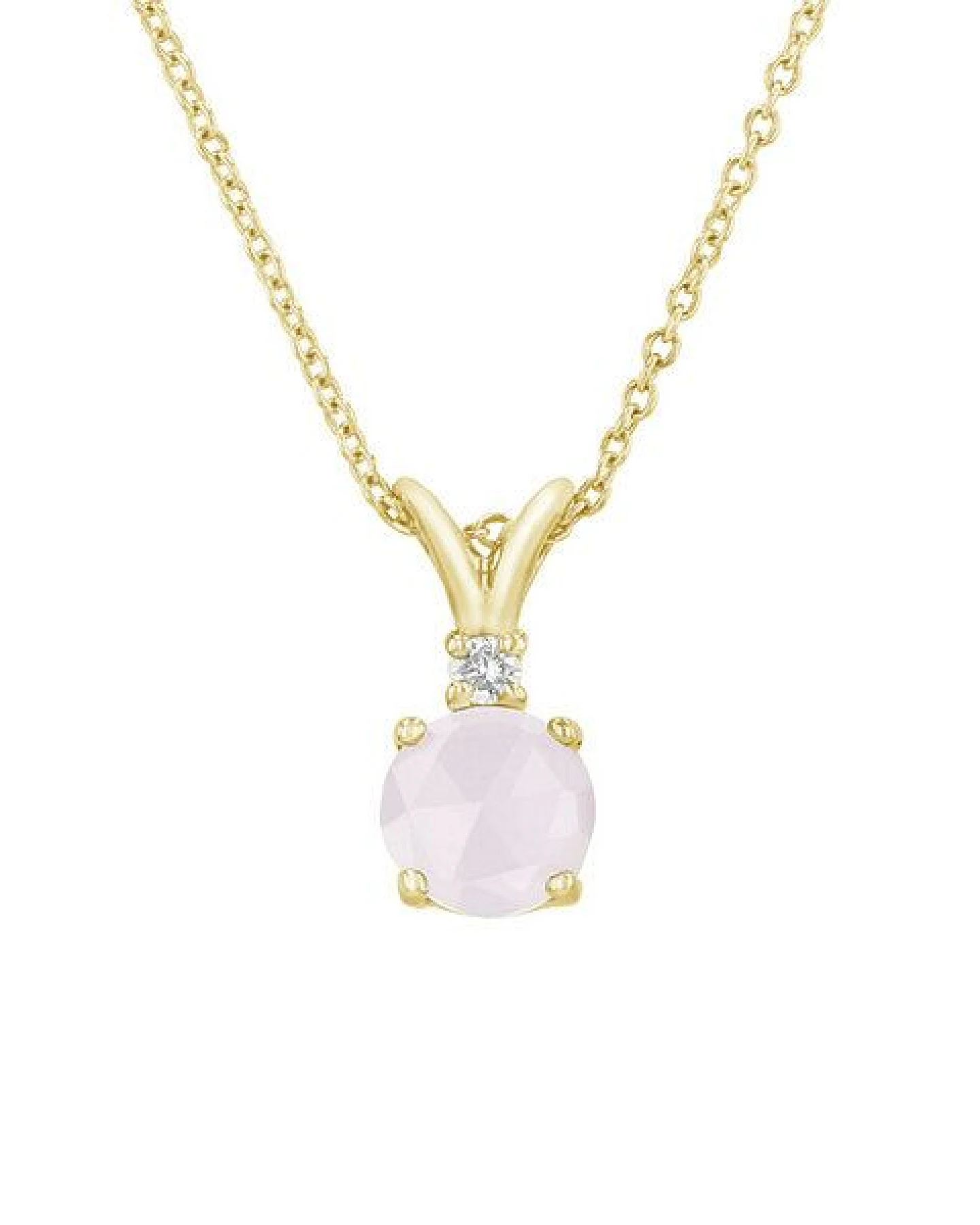Eppi Goldener Anhänger mit Rosenquarz und Diamant Timotei – Ansicht 4
