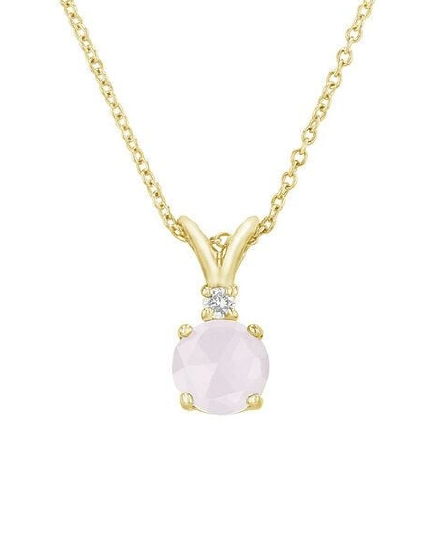 Eppi Goldener Anhänger mit Rosenquarz und Diamant Timotei – Ansicht 4