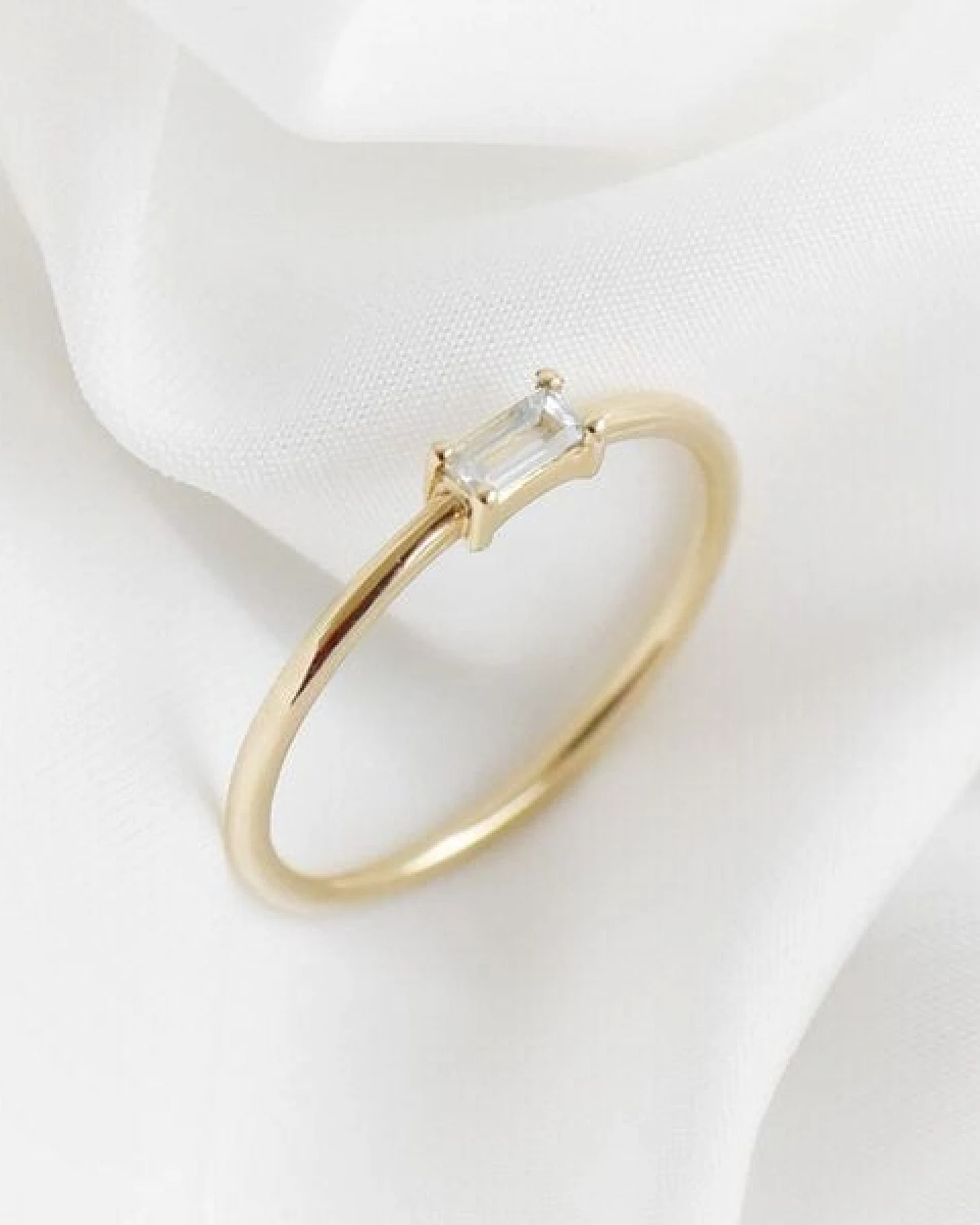 Eppi Minimalistischer Ring mit Aquamarin Koos – Ansicht 2