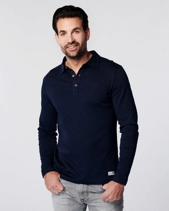 SKOT Fashion SKOT Nachhaltiges Langarm Poloshirt Herren - Slim Fit