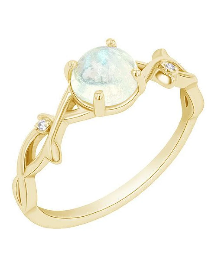Eppi Romantischer Ring mit Mondstein und Diamanten Makena