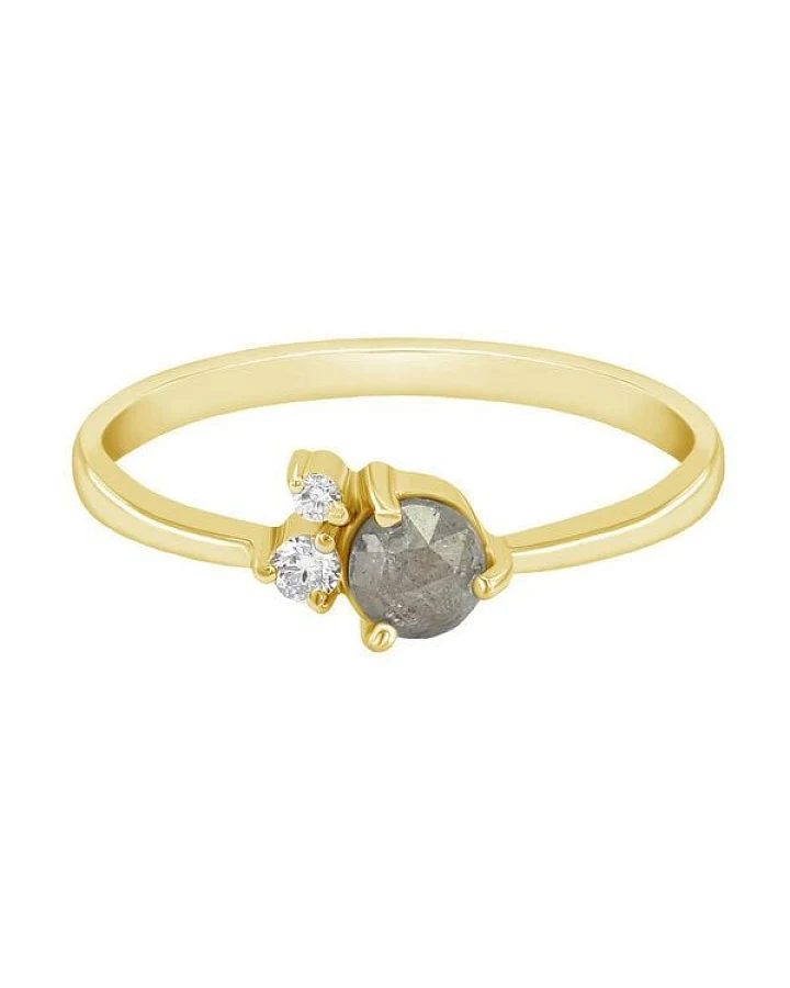 Eppi Goldring mit Salt'n'Pepper Diamant und Diamanten Marine
