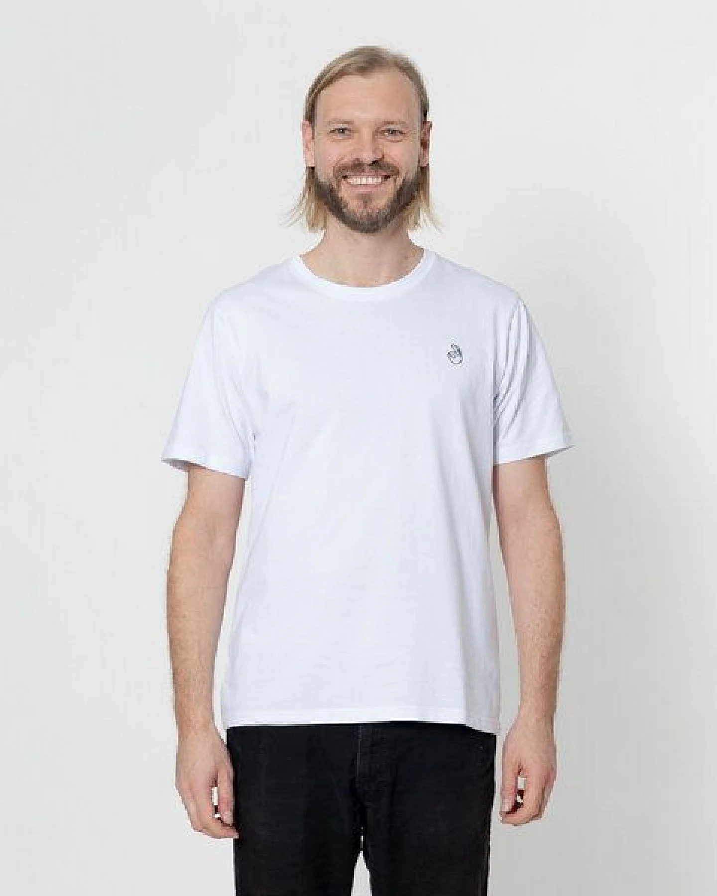 Fyngers Unisex T-Shirt aus Biobaumwolle - Modell OK mit gestickter Veredelung – Ansicht 3