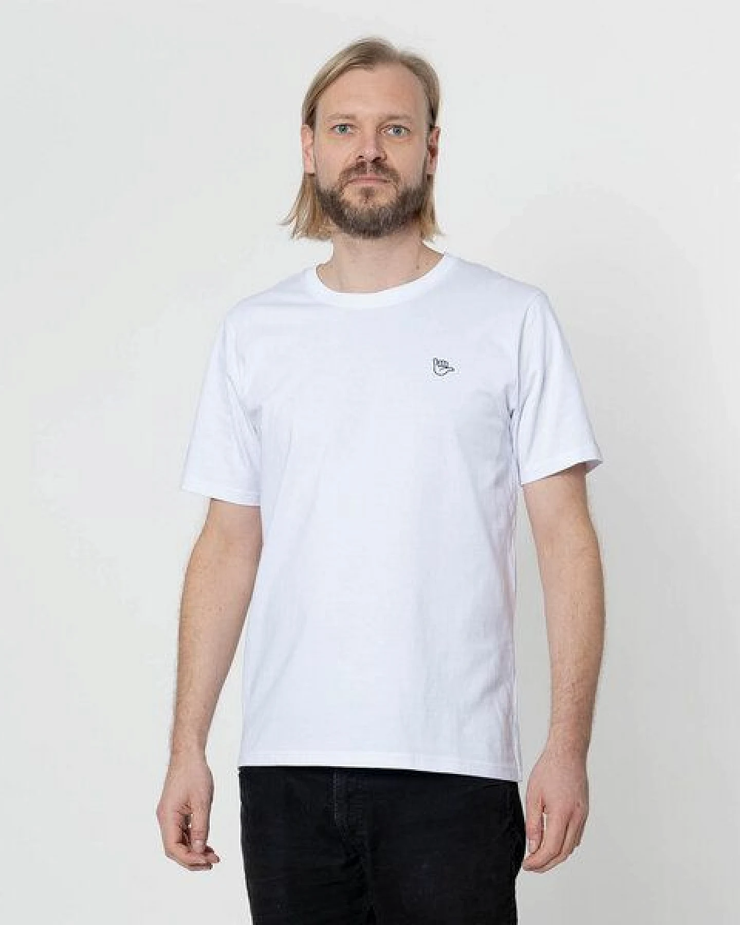 Fyngers Unisex T-Shirt aus Biobaumwolle - Modell HANG LOOSE mit gestickter Veredelung – Ansicht 3
