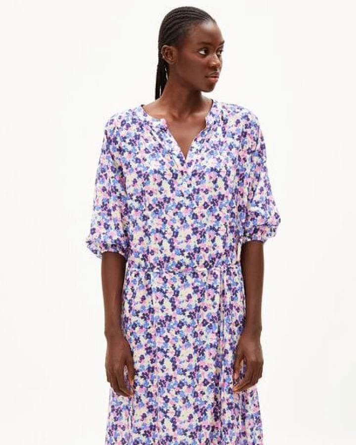 ARMEDANGELS MADITHAA MULTI FLORAL - Damen Webkleid Oversized Fit aus TENCEL Lyocell