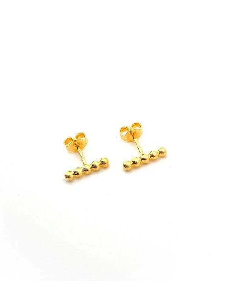 MOANINA Ohrringe Santo Minimal Studs - 925 Silber/18k Gold Vermeil